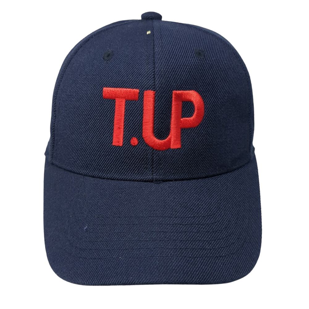 T. UP Fitted Baseball Cap Blue 6 3/4 Embroidered Vented Holes 6 Panel Top Pro